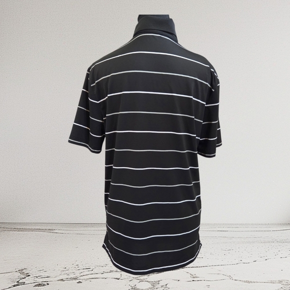 Polo Ralph Lauren Performance Black and White Striped Polo Shirt Small - Picture 2 of 5